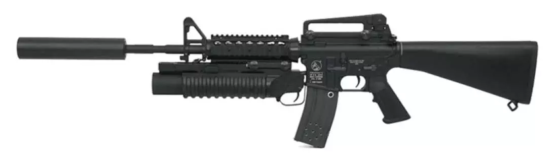 M16 laser tag gun with underbarrel grenade launcher