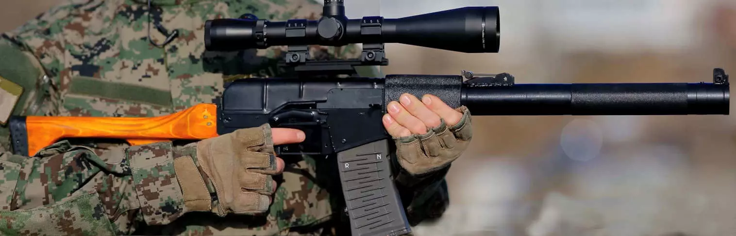 VSS Vintorez lasertag sniper gun in hands